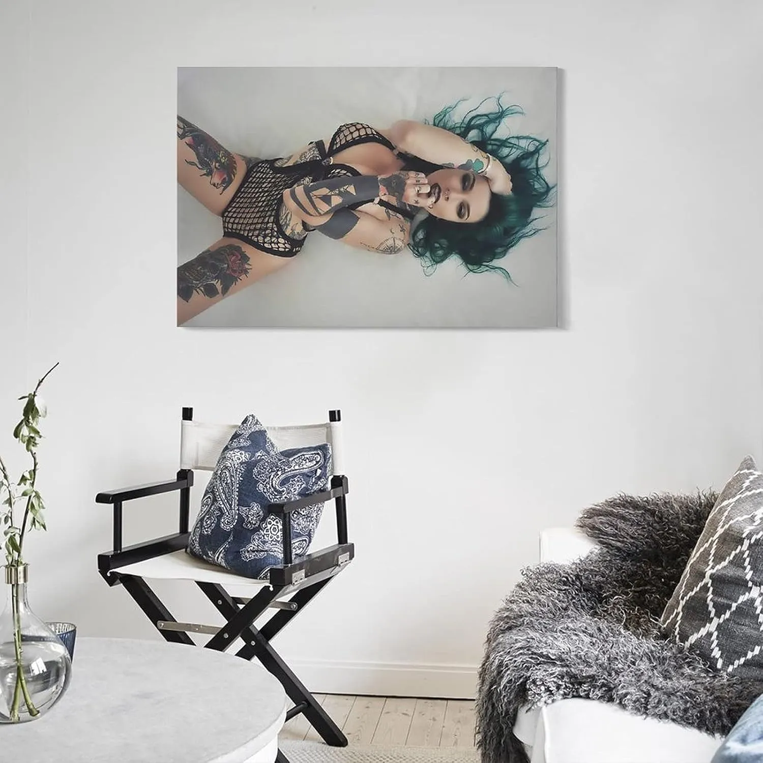Classic Nude Art in Europe And The United States Raffle Tattoo Girl Popular Poster Print Canvas Poster Wall Art Party Birthday Gifts Indoor Decorations Suitable For Family Dormitory Office Bathroom De