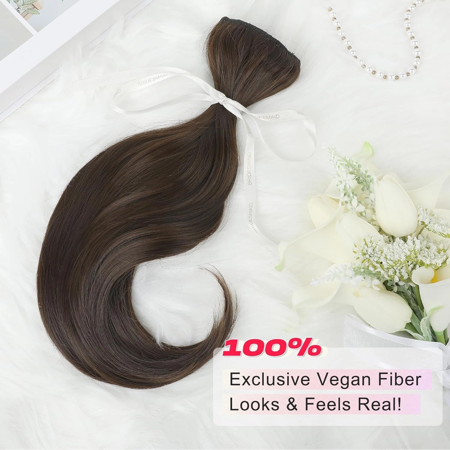 Clip in Hair Extensionss, 4PCS Hair Extensions 14" Short Layered Cut Hair Extensions Invisible Lace Weft Natural Soft Hairpieces for Women - Chocolate Brown