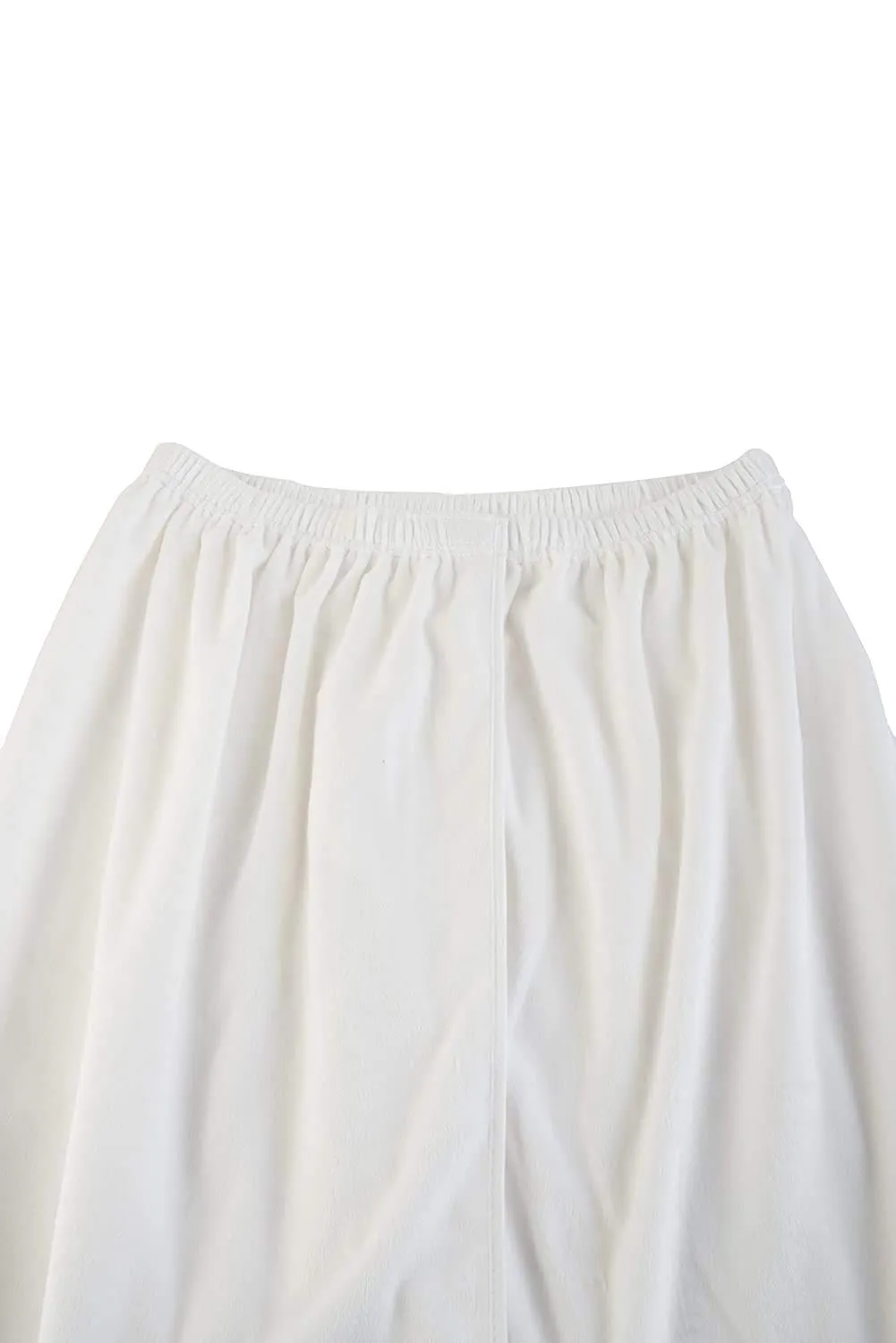 Cloud 9 Women's Plush Microfiber Knee Length Spa Wrap, Simple Body Wrap, Microfiber, Elasticized Top with Touch-and-close Fasteners, Machine Washable, 32 inch length, White Willow