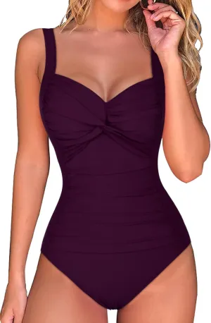 coastal rose Women's One Piece Swimsuits Tummy Control Swimwear