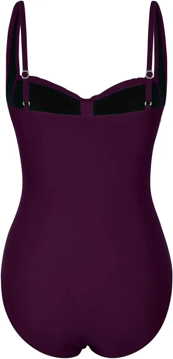 coastal rose Women's One Piece Swimsuits Tummy Control Swimwear
