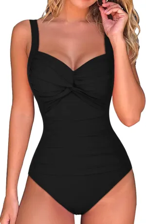coastal rose Women's One Piece Swimsuits Tummy Control Swimwear