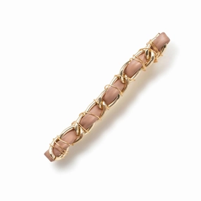 Coco Gold Chain Clip - Mauve | Vegan Leather & Gold Chain Accessory for Girls | Luxury Style w/Alligator Closure | Suitable for Everyday & Special Occasions | Ideal for All Hair Types