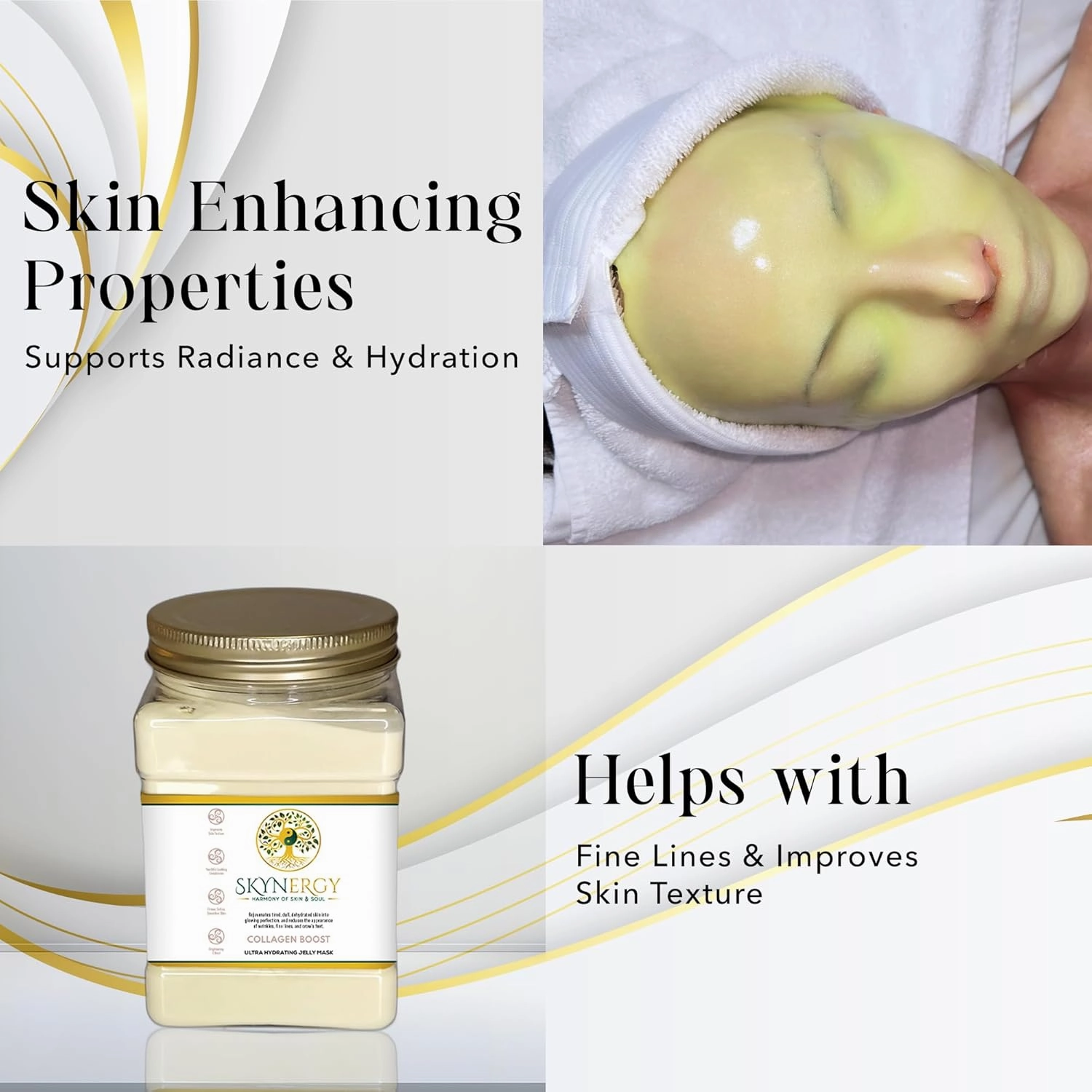 Collagen Boost Jelly Face Mask - HydroGlo Hydrating | Enhances Radiance & Reduces Pigmentation | Vajacial Jelly Mask | 12 Applications | 30 fl oz