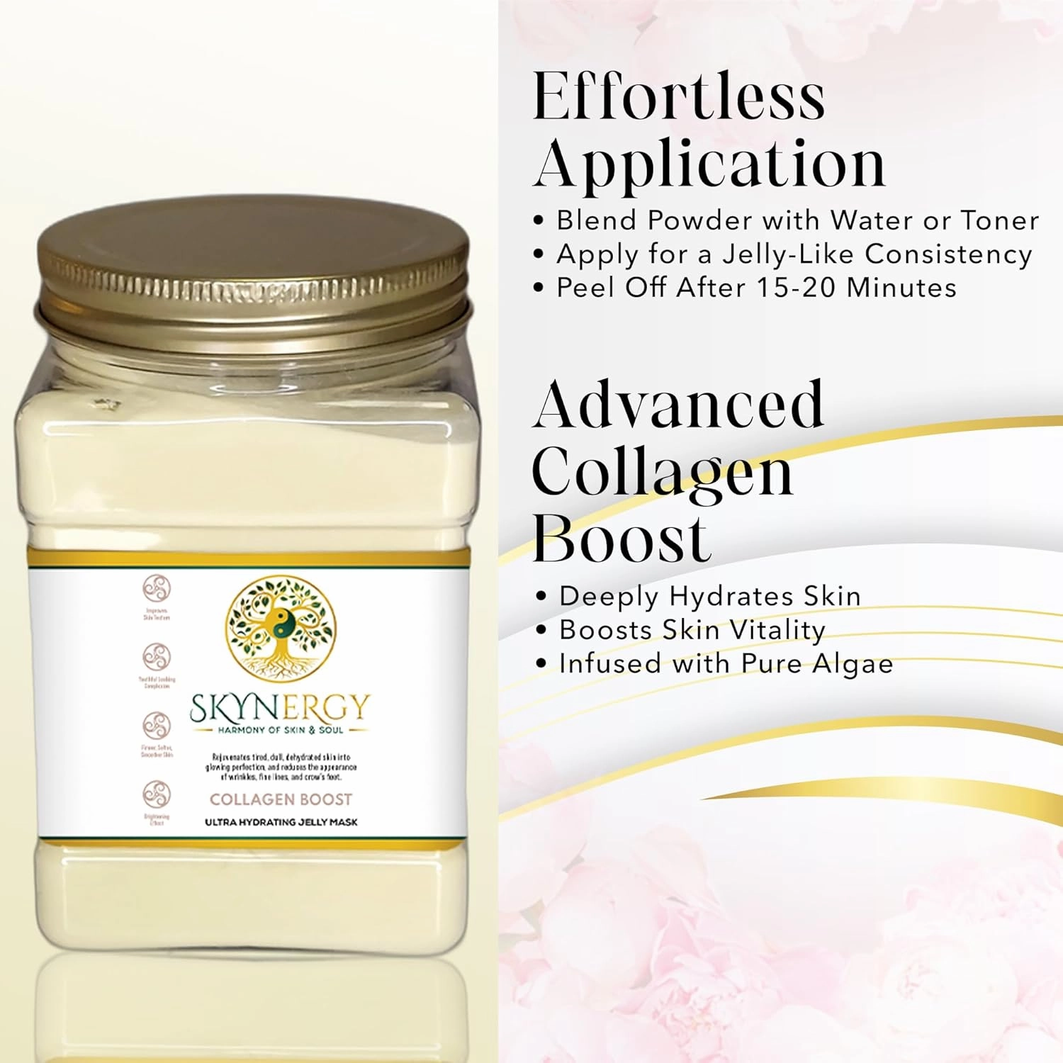 Collagen Boost Jelly Face Mask - HydroGlo Hydrating | Enhances Radiance & Reduces Pigmentation | Vajacial Jelly Mask | 12 Applications | 30 fl oz