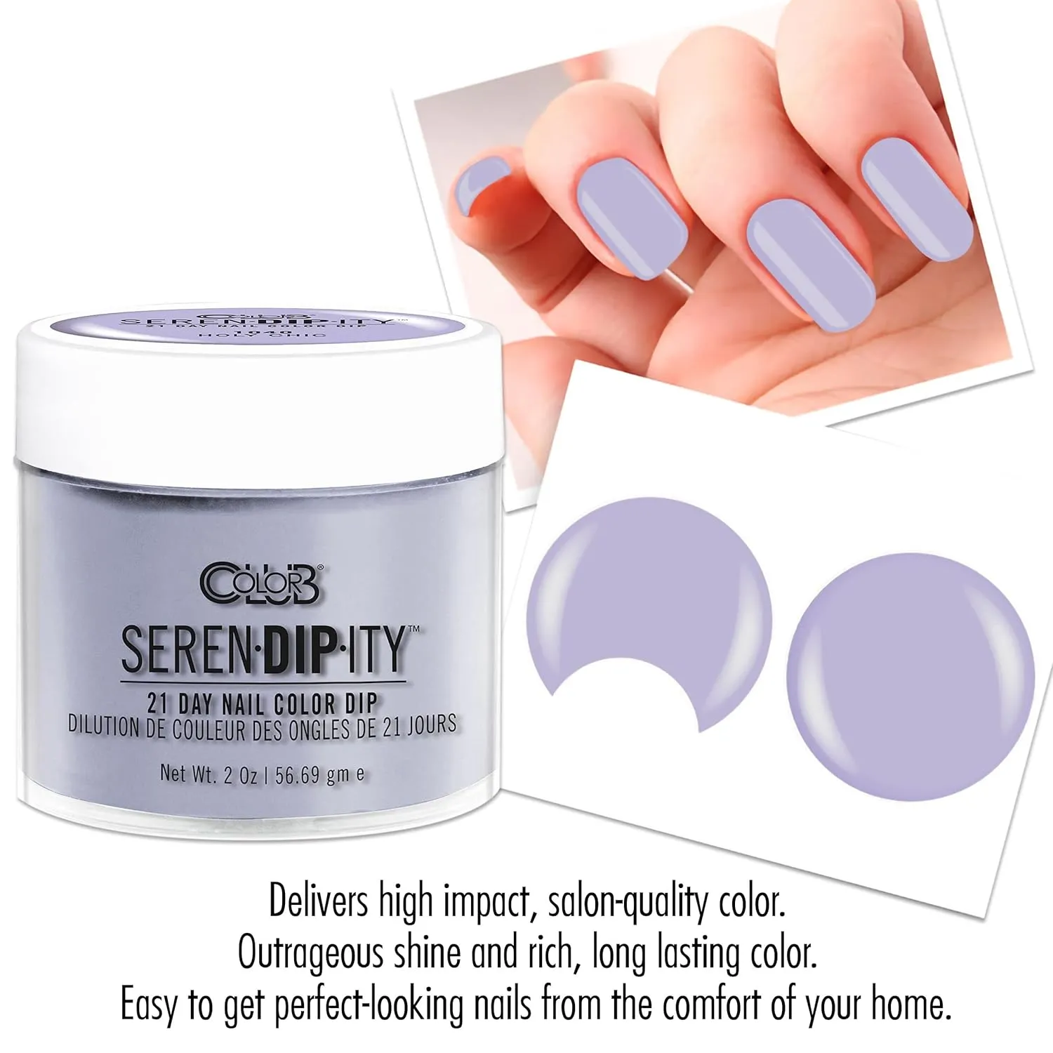 Color Club Holy Chic Serendipity 2 Ounce Dip Color Powder, 0.5 fluid_ounces