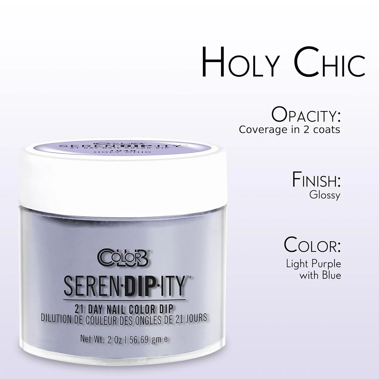 Color Club Holy Chic Serendipity 2 Ounce Dip Color Powder, 0.5 fluid_ounces