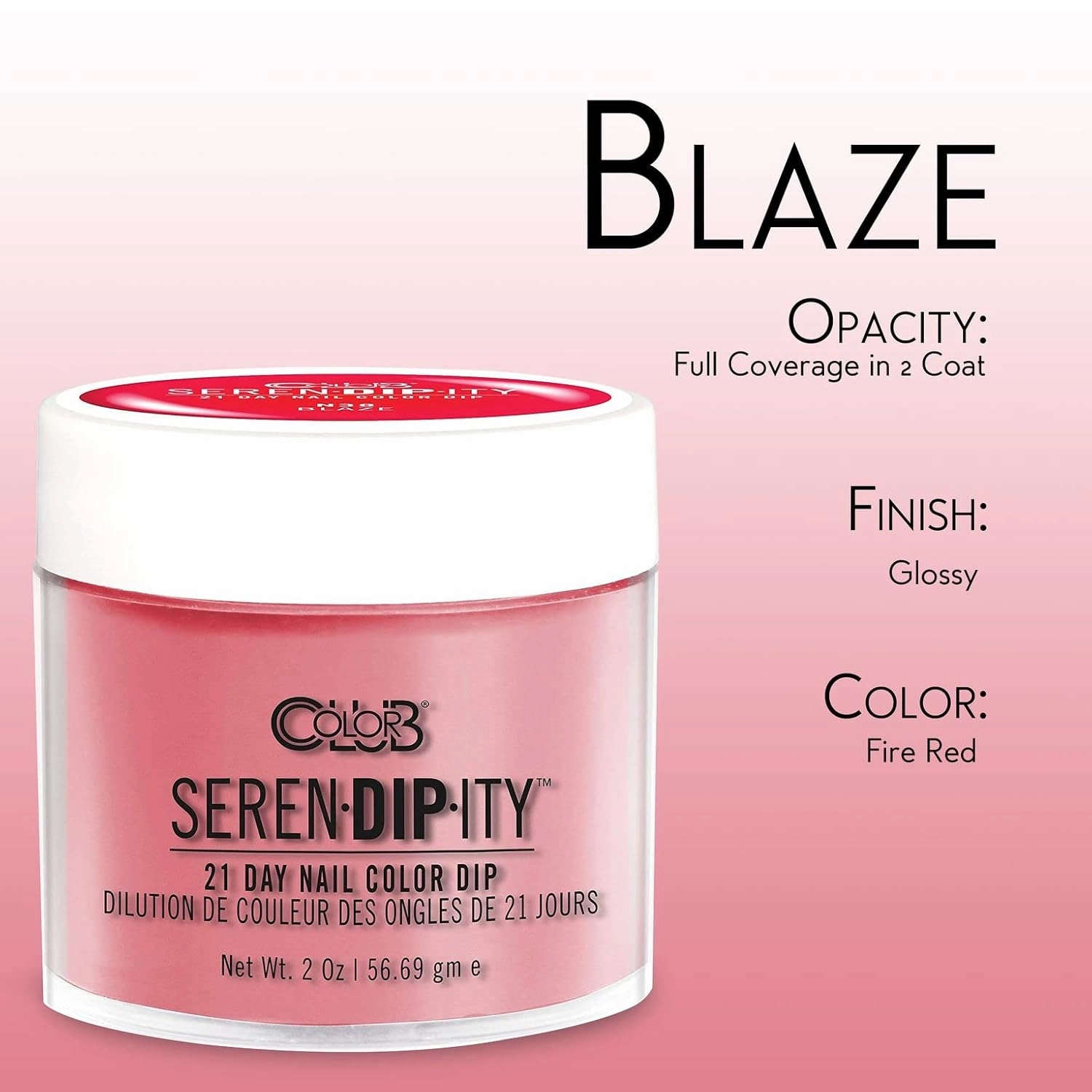 Color Club Blaze Serendipity 2 Ounce Dip Color Powder- Neon, 0.5 fluid_ounces