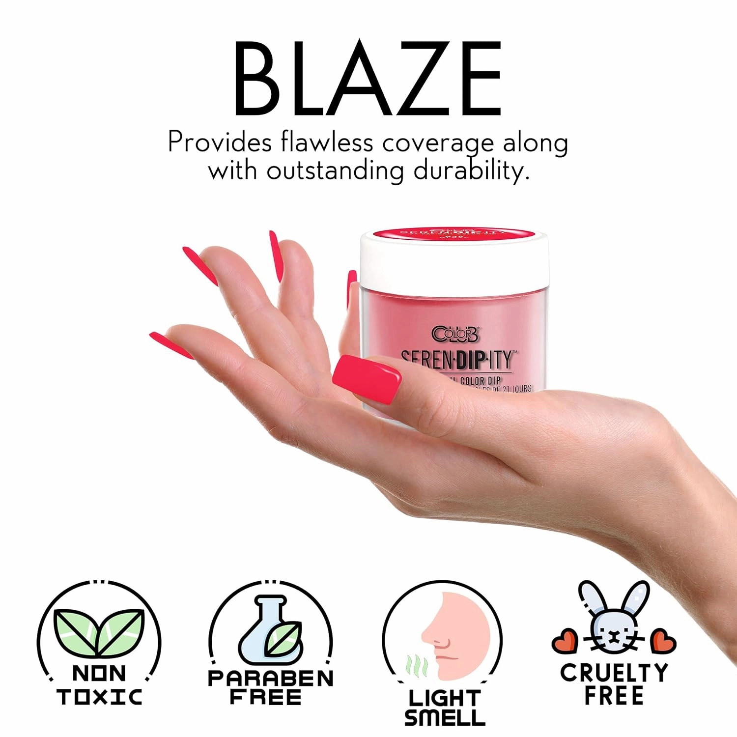 Color Club Blaze Serendipity 2 Ounce Dip Color Powder- Neon, 0.5 fluid_ounces