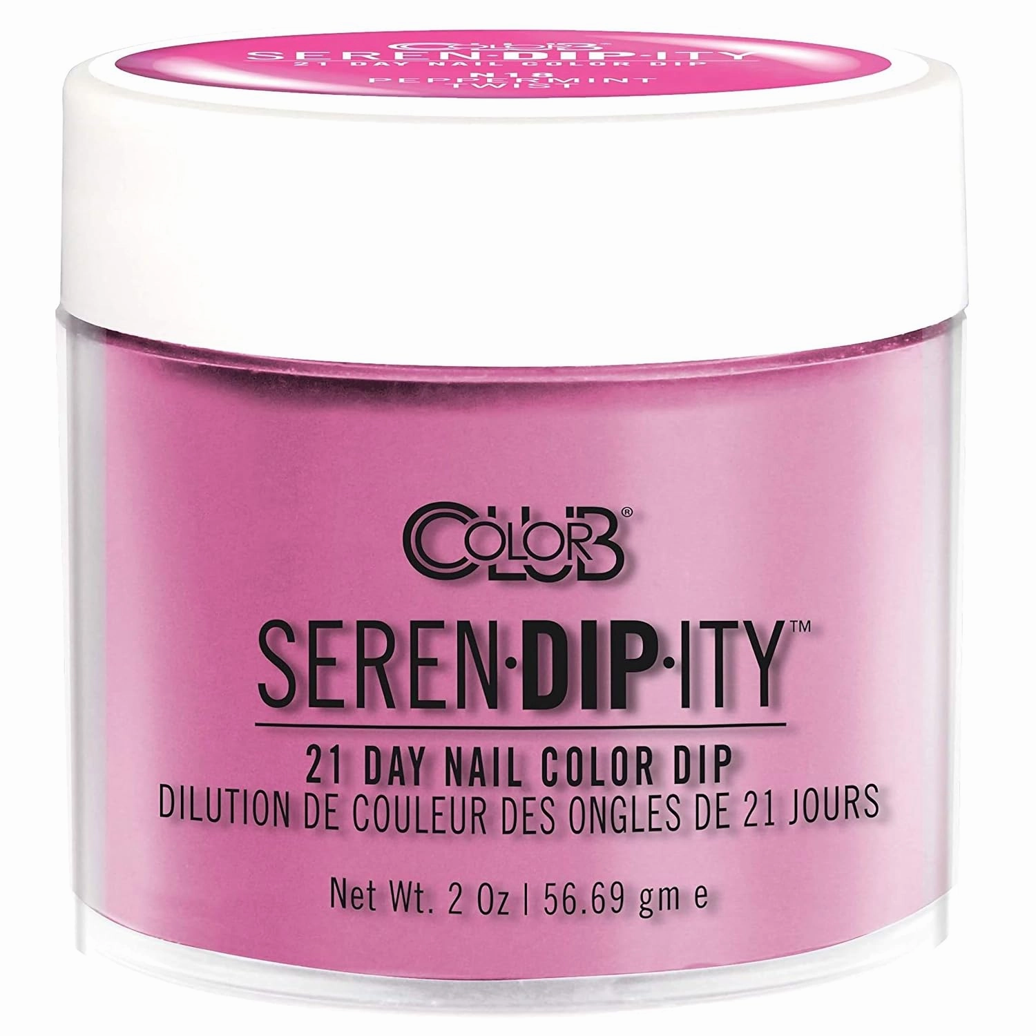 Color Club Peppermint Twist Serendipity 2 Ounce Dip Color Powder- Neon, 0.5 fluid_ounces