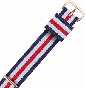 Compatible with Daniel Wellington Tissot King Luminox Mido CK Soft Breathable Nylon Canvas Multicolor Watch Strap 18 20 22mm((5) Red-Rose,20mm)