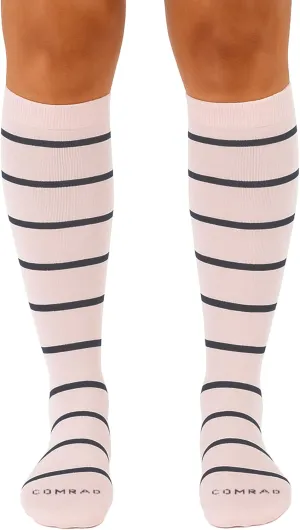 Comrad Nylon Knee High Socks - 15-20mmHg Graduated Compression Socks - Soft & Breathable Support Unisex Socks