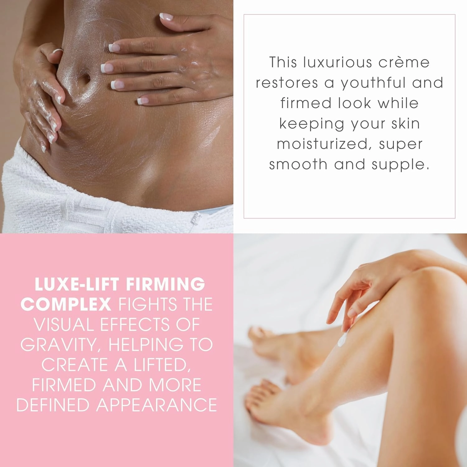 Consult Beaute Champagne Lift Hydrating Firming Body Cream with Pink Pepperslim for Crepey Skin Moisturizer Tightens, Tones & Hydrates Dry Skin on Arms & Legs - Vanilla Absolute, 8 oz.
