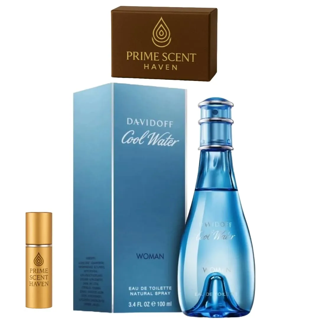Cool Water Perfume for Women Eau de Toilette Spray 3.4 oz Bundle with Perfume Atomizer