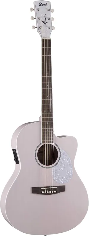 Cort 6 String Acoustic Guitar, Right, Pastel Pink, Full (JADECLASSICPPOP-U)