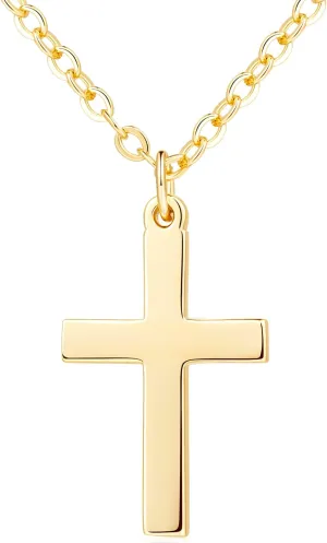 Cossa 14K Gold Cross Necklace for Women 14K Gold Necklace Cross Dainty Small Pendant Necklaces for Faith And Love