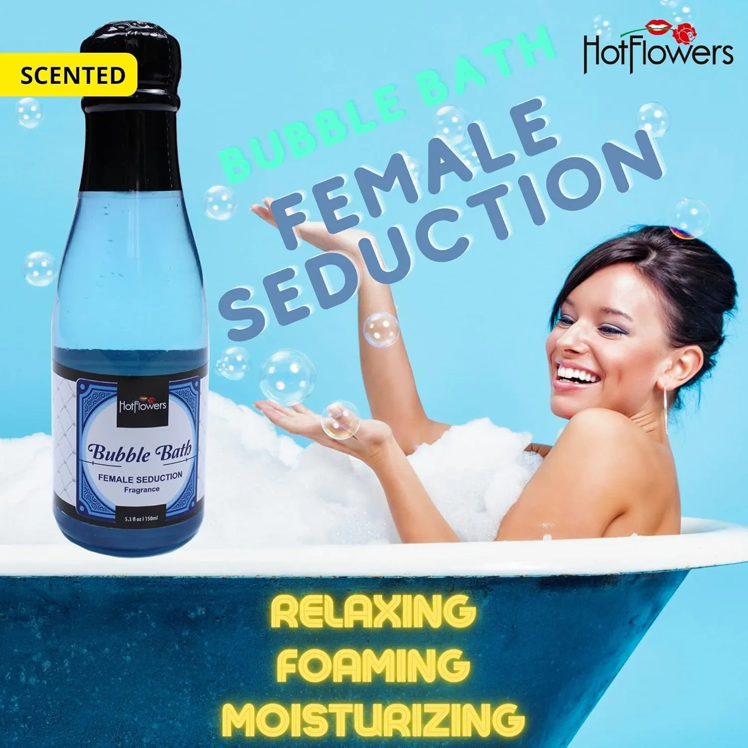 Cotton Scent Bubble Bath – Women and Men Bath Foam Products – Relaxing, Foaming, and Moisturizing Soak – Special Small Champagne-Shaped Pet Bottle (3)
