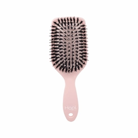 Cricket Hapi Anti-Static Joy & Shine Boar Paddle Brush - Ultra-Soft Cushion Pad, Rich, Dense Boar Flared Bristles, Detangling Hair Brush for Women, Men - Ideal for No-Wash Hair Days - Large, Soft Pink