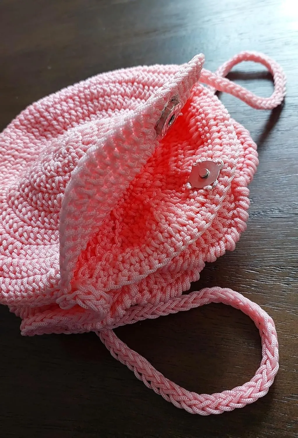 Crochet Handbag with Rose Design, For Women, Single Shoulder