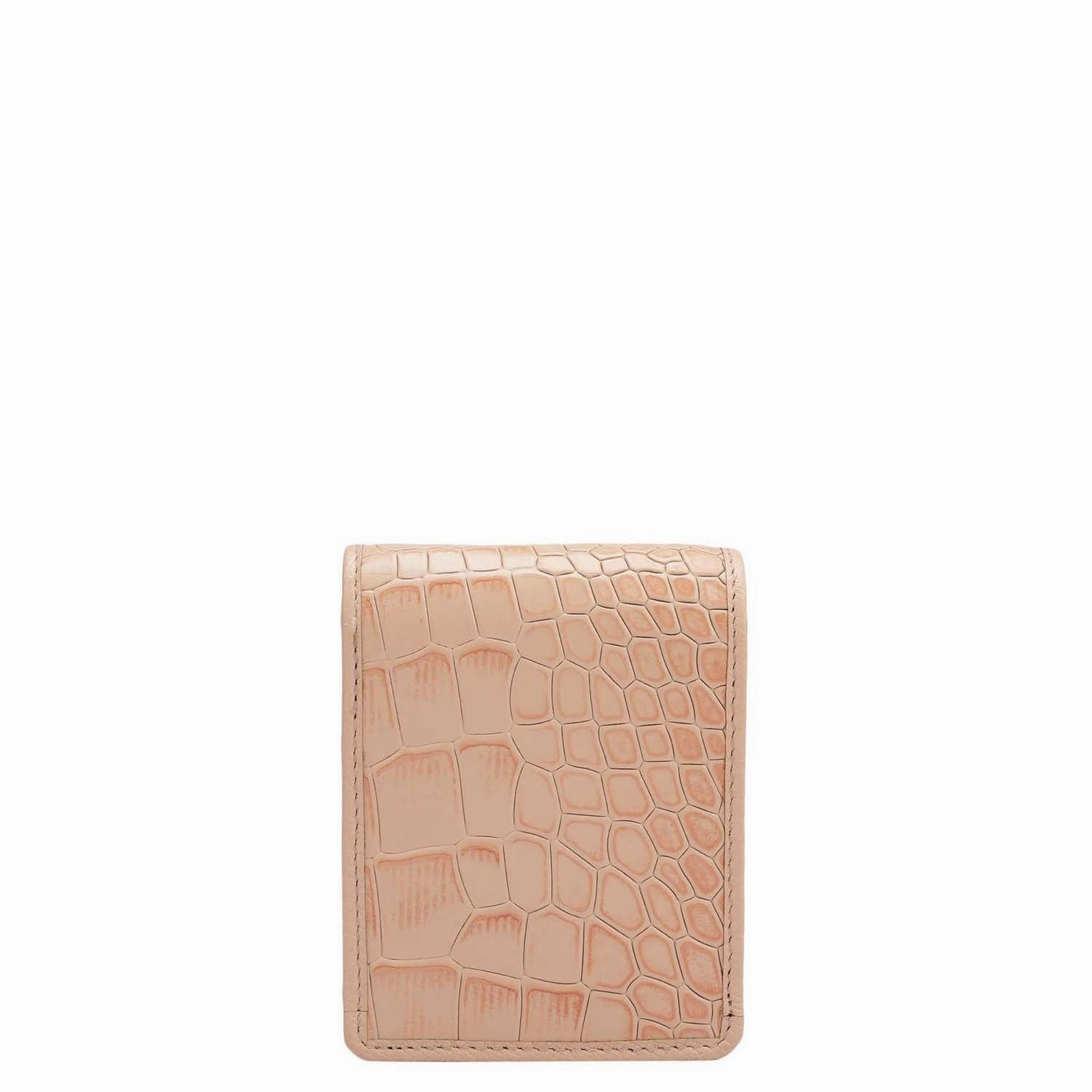 Croco Leather Lipstick Case - Peach