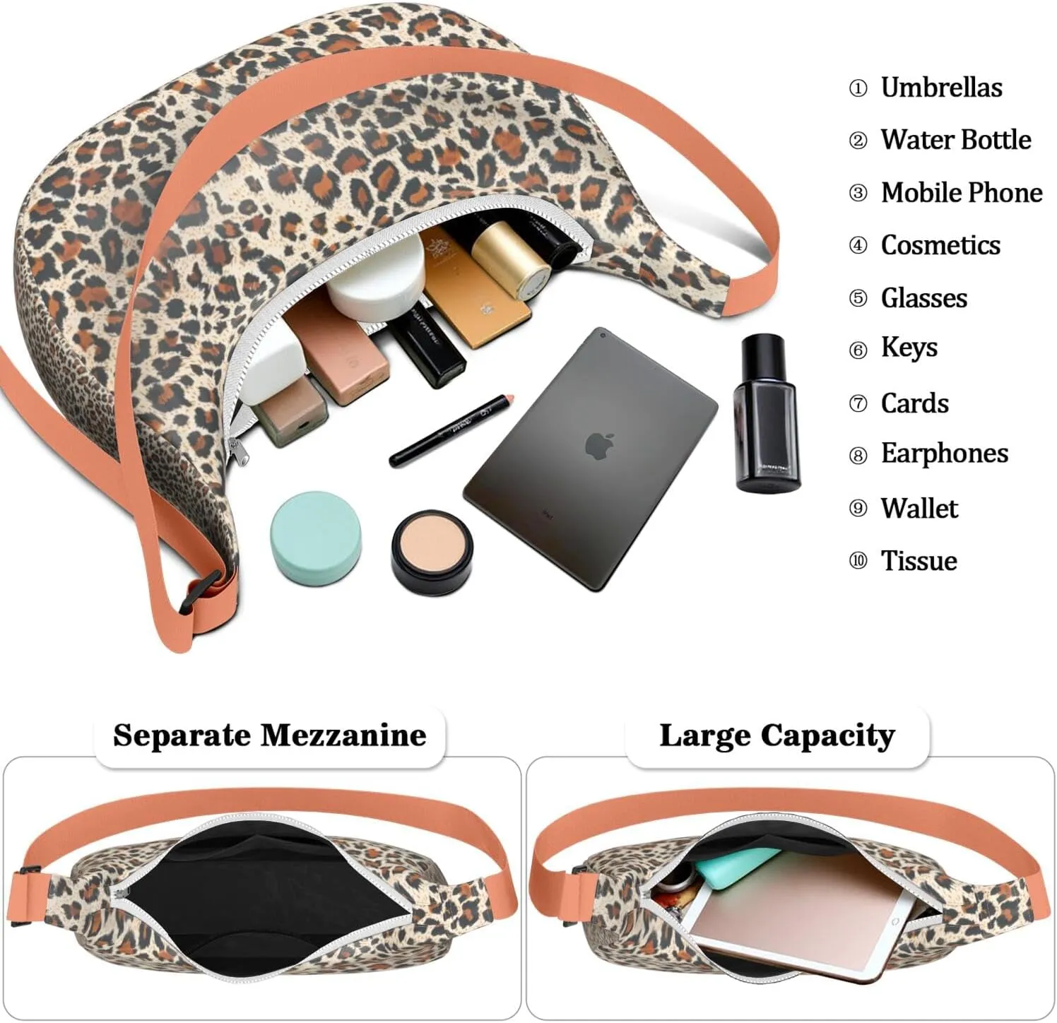 Crossbody Bag for Women Clutch HandBag with Zipper Closure for Women Underarm Purse with Adjustable Strap Zipper