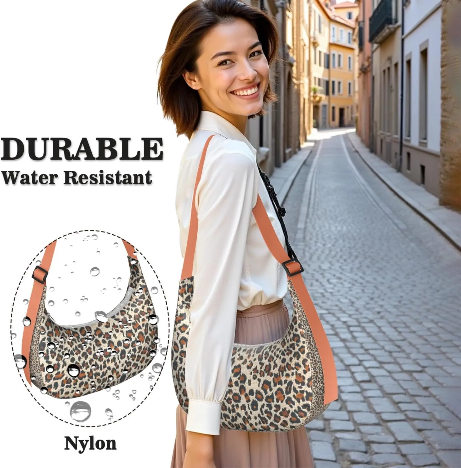 Crossbody Bag for Women Clutch HandBag with Zipper Closure for Women Underarm Purse with Adjustable Strap Zipper
