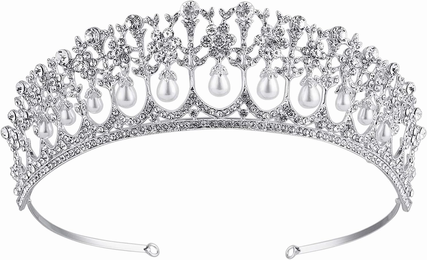 CROWN GUIDE Crystal Rhinestone Queen Bride Tiara Crown for Women Girl Vintage Bridal Birthday Prom Wedding Tiaras and Crowns