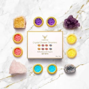 Crystal Shower Steamers - 100% Natural Organic 8 Pack Aromatherapy Bombs - Luxury Spa Beauty Self Care Relaxation Gifts - Birthday Gift for Women Mom Mother Wife Her Cool Accessories Ideas