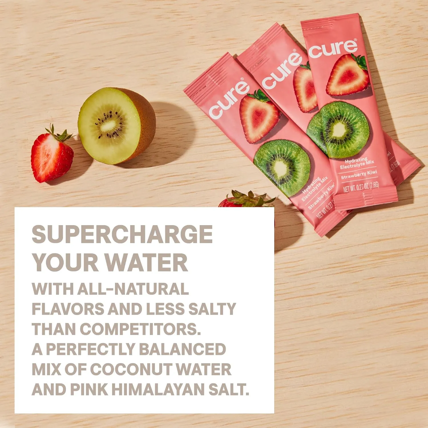 Cure Hydration | Plant-Based Electrolyte Drink Mix | No Added Sugar | FSA & HSA | Dehydration Relief Powder Made with Coconut Water | Non-GMO | Vegan | 8 Packets - Variety Pack