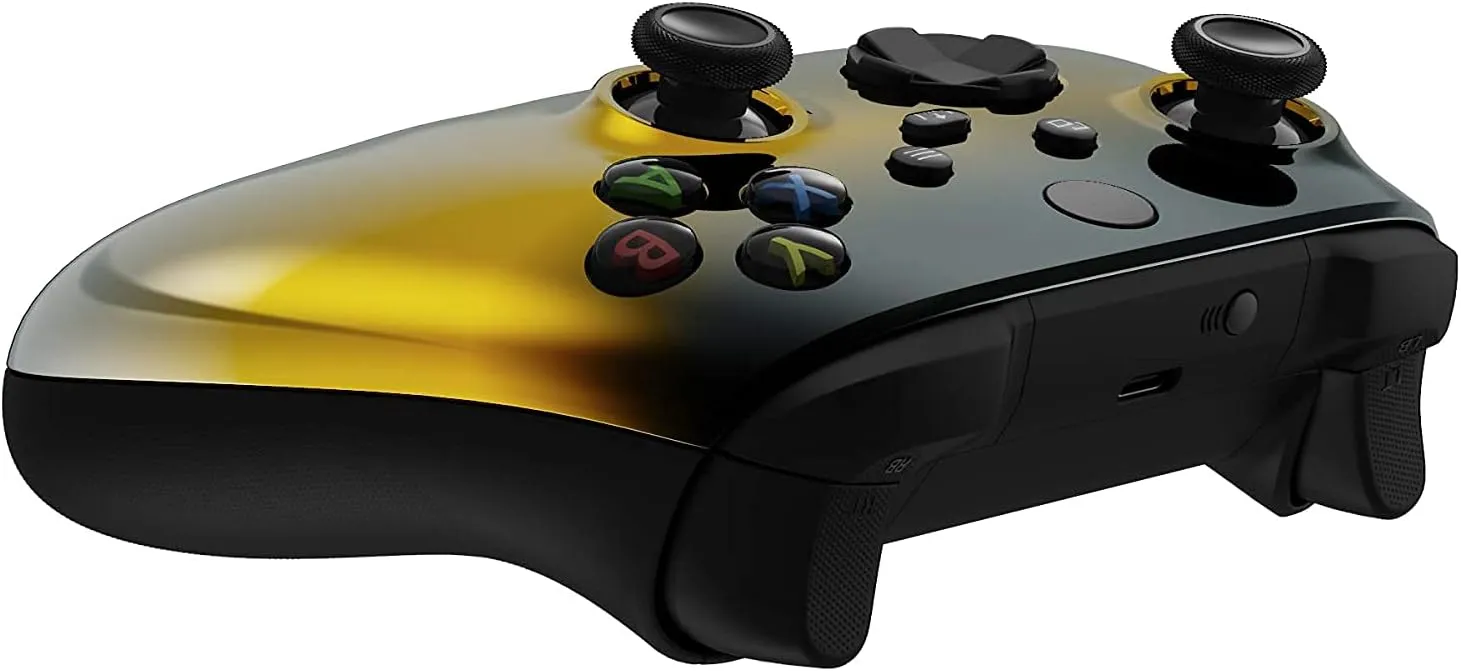 Custom Controllerzz Wireless Controller for Microsoft Xbox Series X/S & Xbox One - Custom Soft Touch Feel - Custom Xbox Series X/S Controller (X/S Gold Fade)