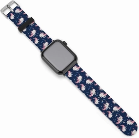 Cute Axolotl Adjustable Silicone Watchband Compatible with IWatch Classic Soft Sports Watch Strap for Men Women