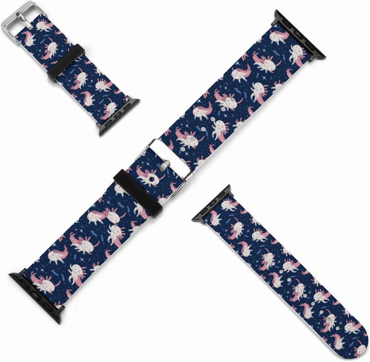 Cute Axolotl Adjustable Silicone Watchband Compatible with IWatch Classic Soft Sports Watch Strap for Men Women