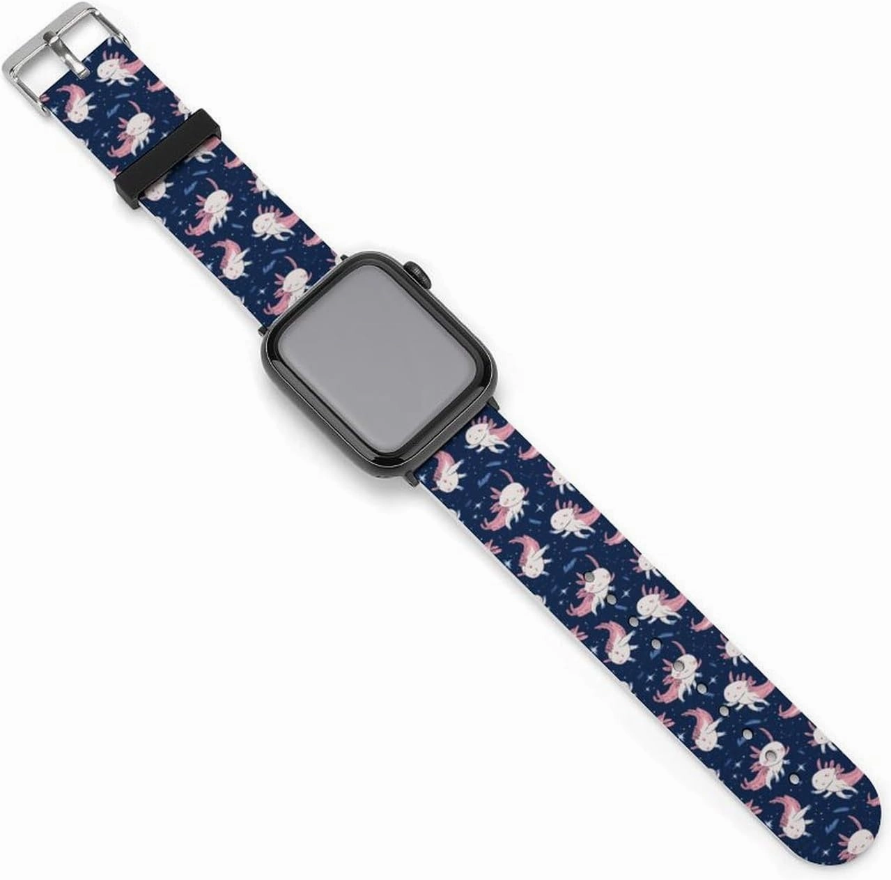 Cute Axolotl Adjustable Silicone Watchband Compatible with IWatch Classic Soft Sports Watch Strap for Men Women