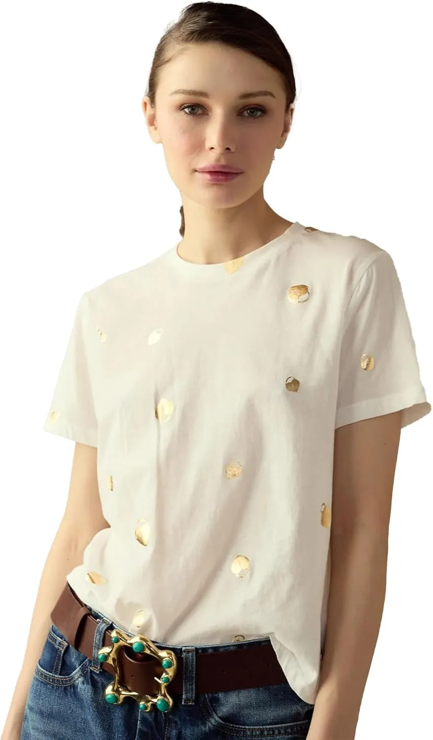 Cynthia Rowley Lock & Key Metallic Tee