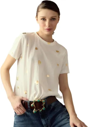 Cynthia Rowley Lock & Key Metallic Tee