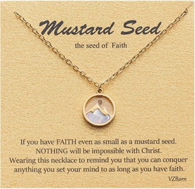 Dainty 14k Gold Plated Stainless Steel Faith Necklace for Women Tiny Move Mountains Charm Choker Christian Jewelry Gift