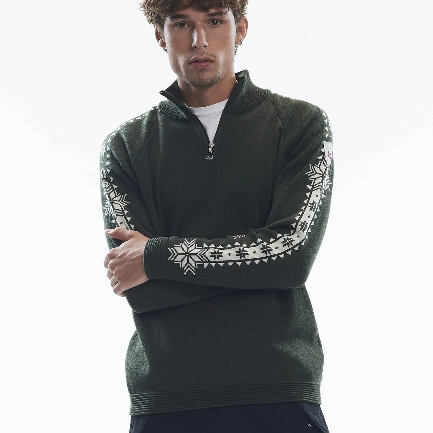 Dale of Norway Geilo Men’s Sweater - Sweaters for Men - 100% Skin Soft Merino Wool Pullover - Quarter Zip Wool Sweater