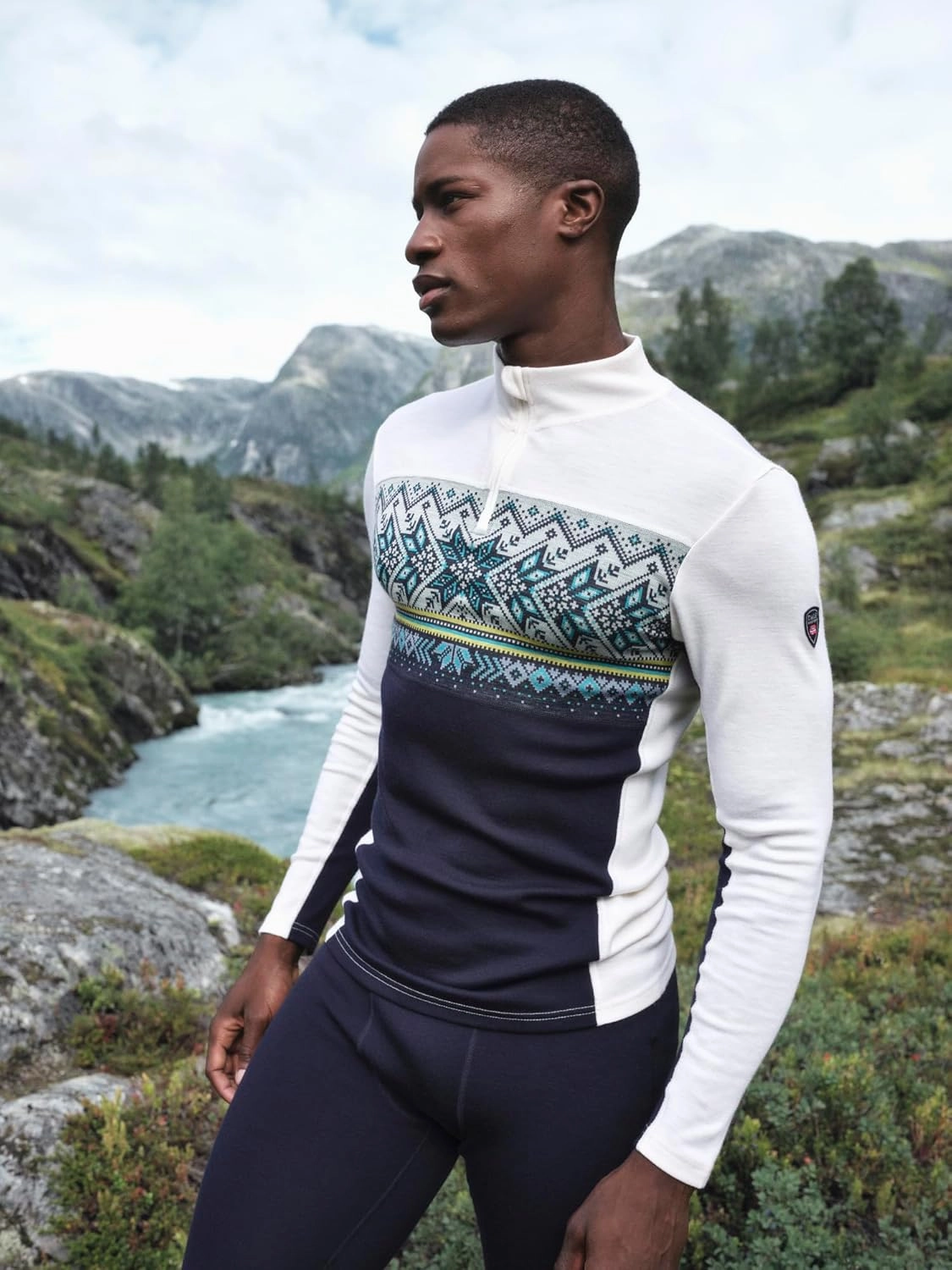 Dale of Norway Vail Masculine Base Layer - Wool Half Zip Sweater - Slim Fit