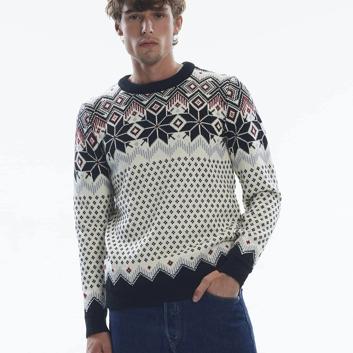 Dale of Norway Vegard Men’s Sweater - 100% Lightweight Wool Sweaters for Men - Regular Fit Pullover Sweaters for Men