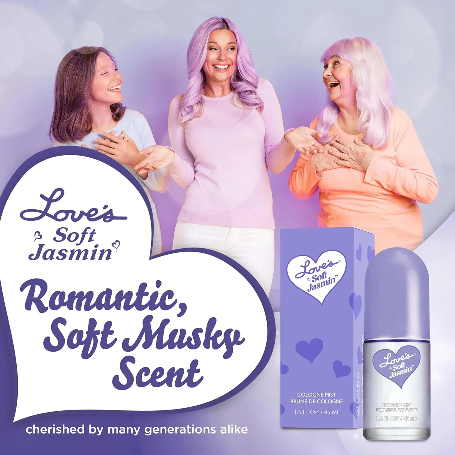 Dana Love's Soft Jasmin Cologne Mist – Romantic Jasmine Perfume Body Spray for Women with Soft, Floral & Musky Scent (1.5oz)