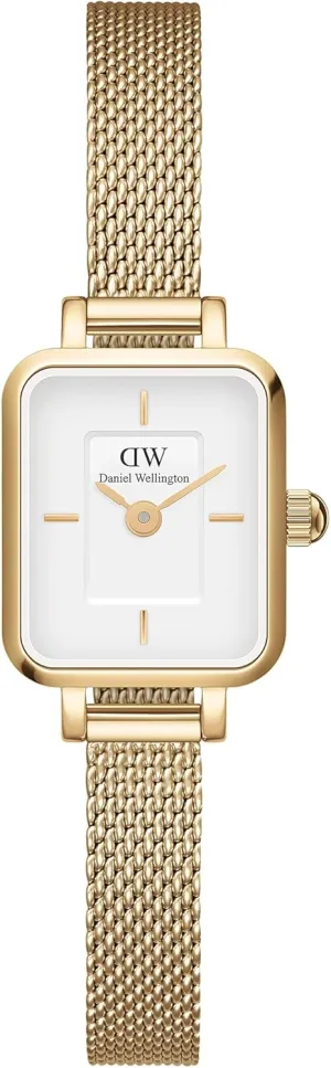 Daniel Wellington Quadro Mini Women’s Watch - 15.4x18.2mm Case, Japanese Quartz Movement, 316L Stainless Steel Mesh Strap, Water Resistant, Small Wrist Watch for Women