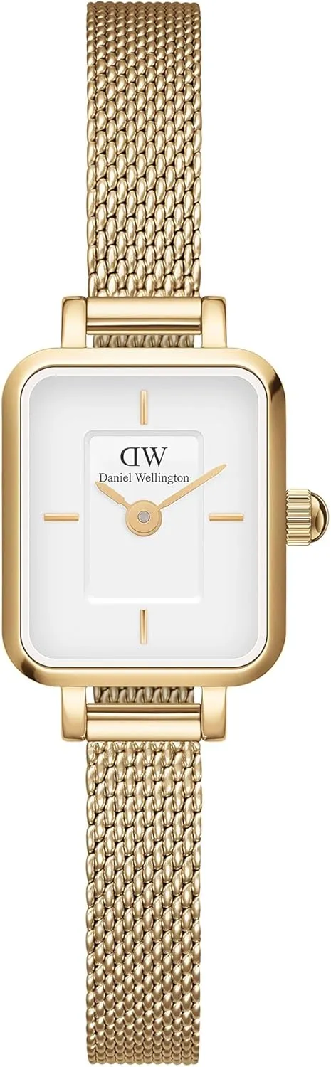 Daniel Wellington Quadro Mini Women’s Watch - 15.4x18.2mm Case, Japanese Quartz Movement, 316L Stainless Steel Mesh Strap, Water Resistant, Small Wrist Watch for Women