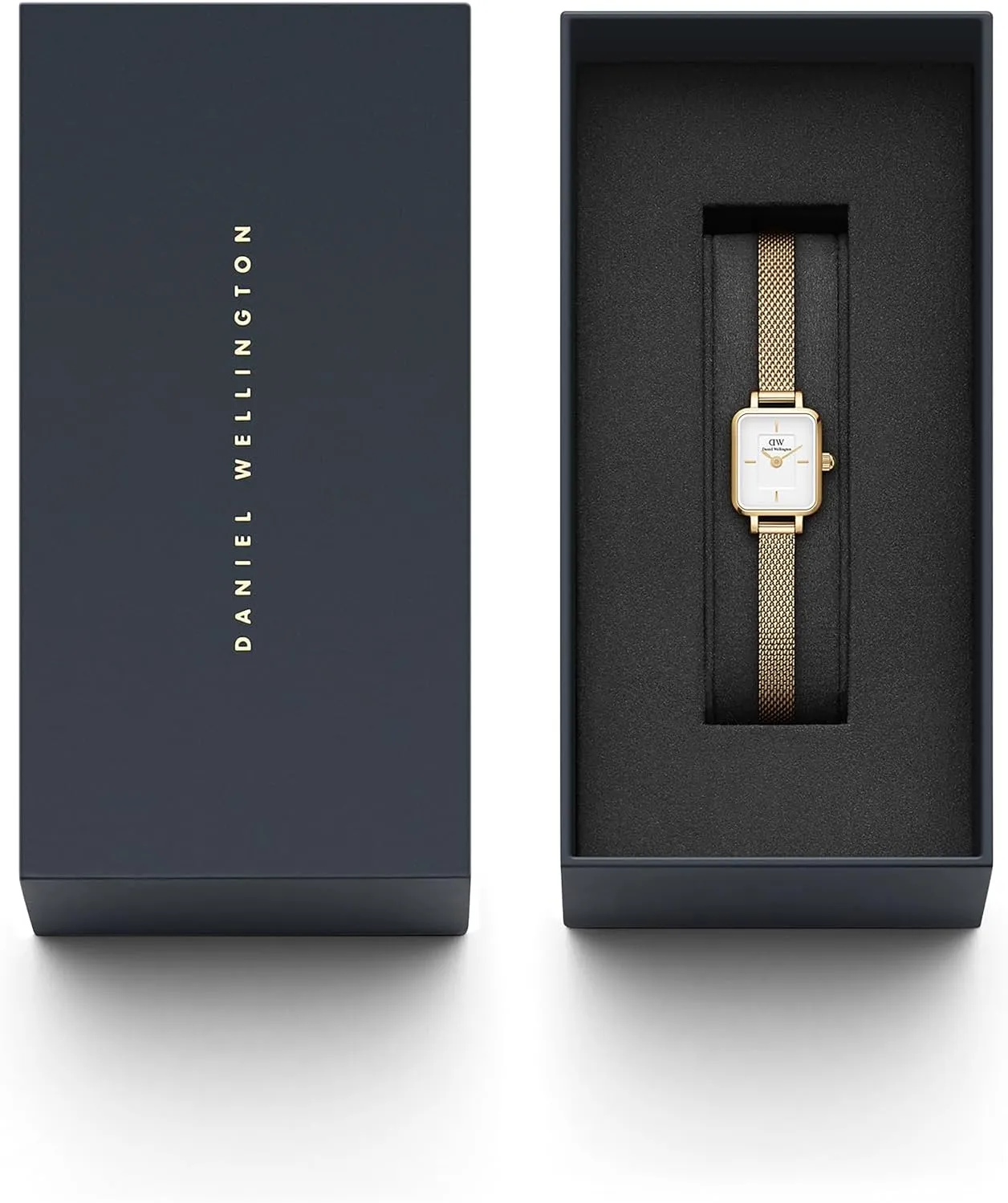 Daniel Wellington Quadro Mini Women’s Watch - 15.4x18.2mm Case, Japanese Quartz Movement, 316L Stainless Steel Mesh Strap, Water Resistant, Small Wrist Watch for Women