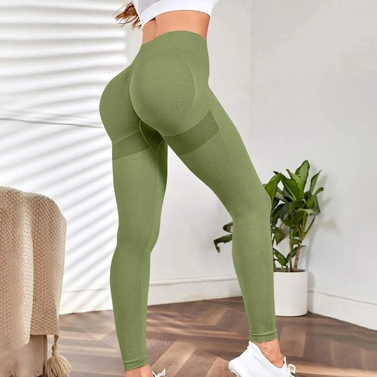 DASAYO Compression Leggings for Women Solid Color Buttery Soft Seamless Stretchy 7/8 Workout Yoga Pants