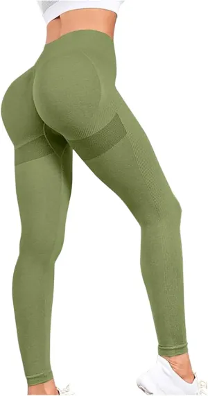 DASAYO Compression Leggings for Women Solid Color Buttery Soft Seamless Stretchy 7/8 Workout Yoga Pants