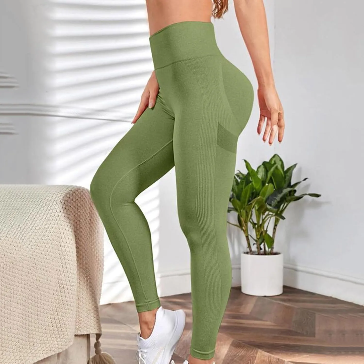 DASAYO Compression Leggings for Women Solid Color Buttery Soft Seamless Stretchy 7/8 Workout Yoga Pants