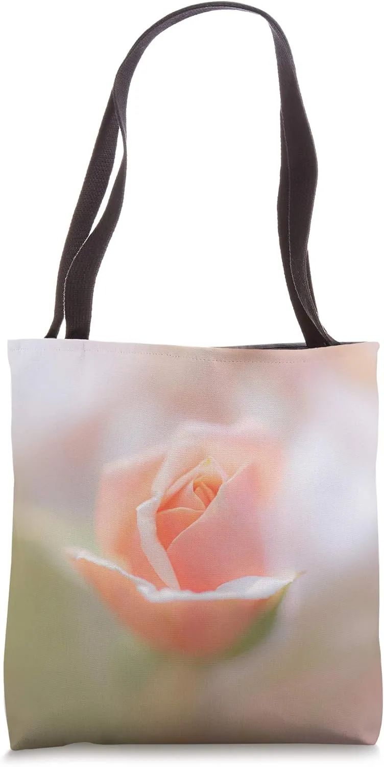 Delicate beautiful Rose Photograph peach colors soft focus Tote Bag