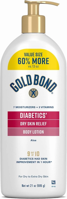Diabetics' Dry Skin Relief Body Lotion with Vitamin E & Aloe to Soothe & Moisturize Dry, Flaky & Rough Skin, Value Size, 21 Oz.