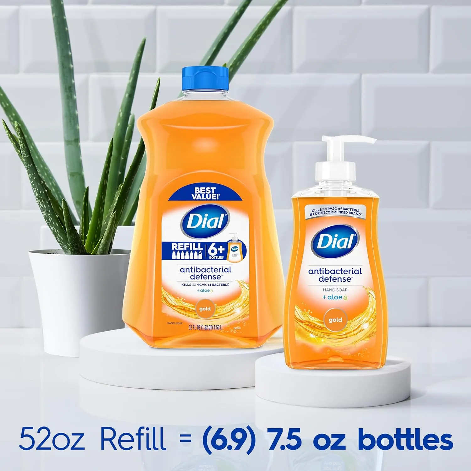 Dial Antibacterial Liquid Hand Soap Refill, Gold, 52 fl oz (Pack of 3)