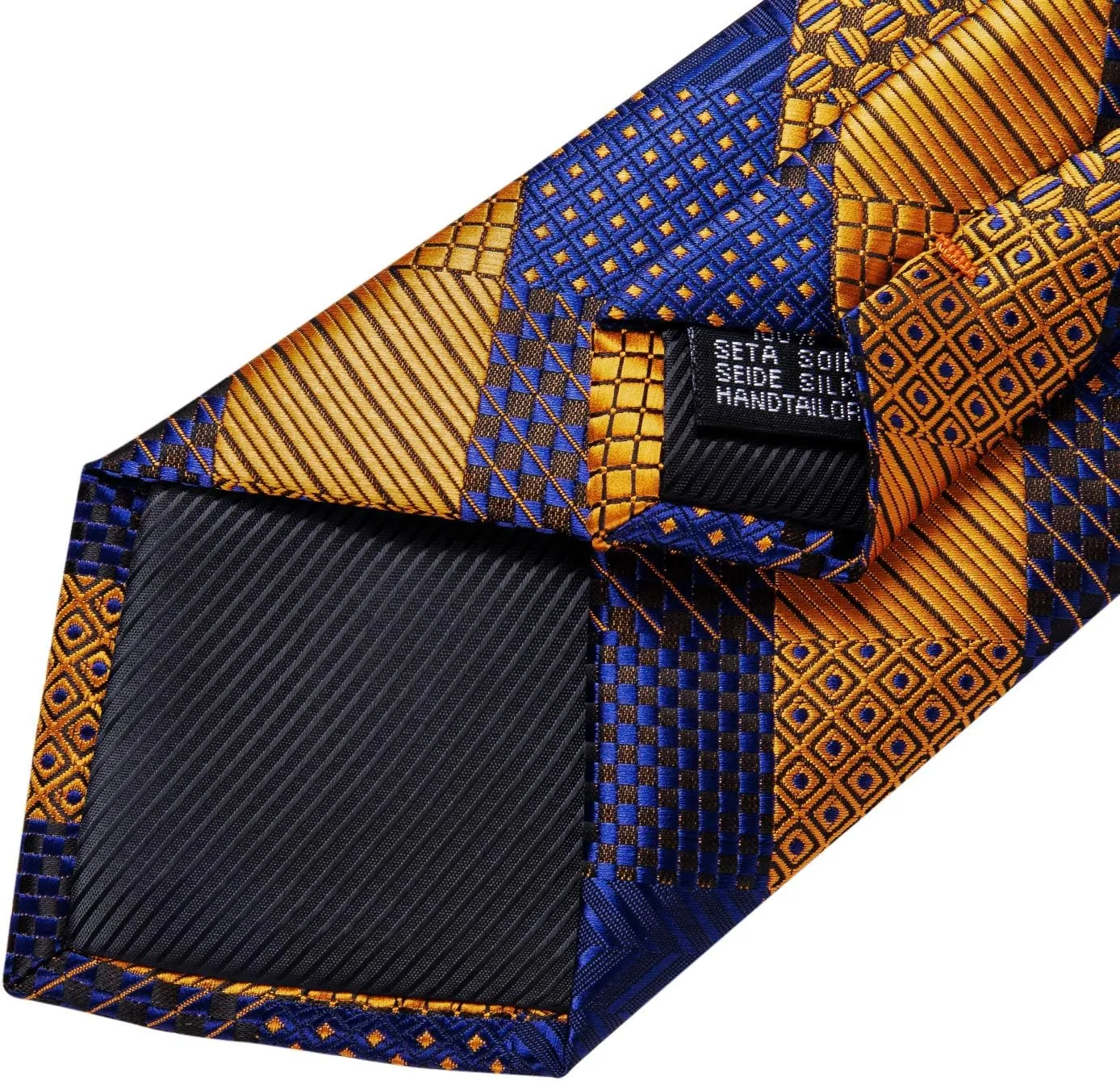 DiBanGu Silk Ties for Men Necktie and Lapel Pin Brooch Set Formal Woven Paisley Plaid Striped Solid Tie Wedding Party